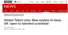 英国全球人才签证：新系统对科学家们保持开放